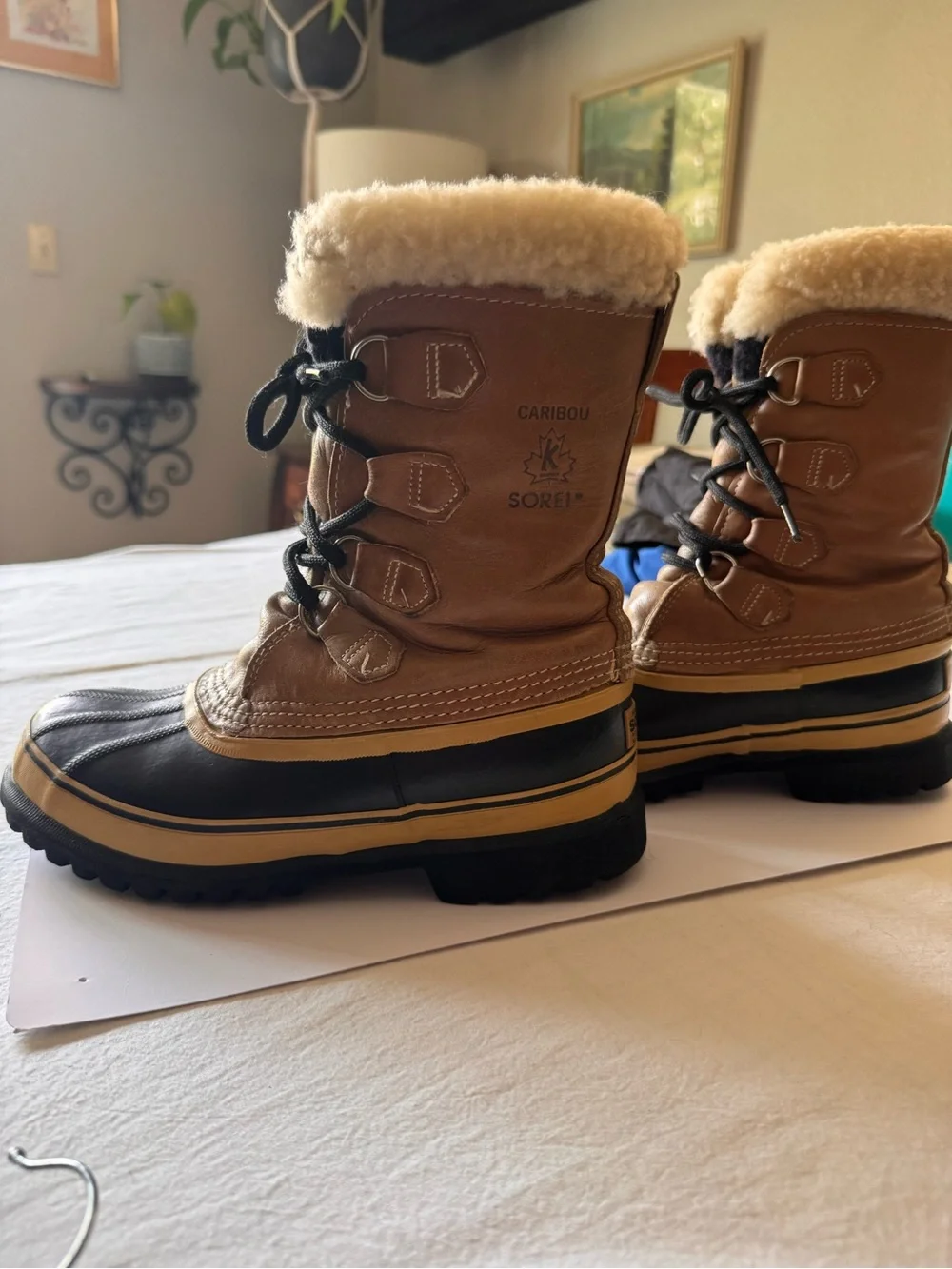 Sorel Women's Winter Lace-Up Boots Vintage Kaufman Caribou Made in Canada